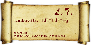 Laskovits Tétény névjegykártya